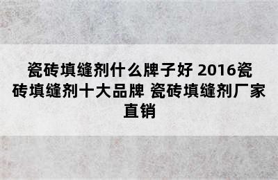 瓷砖填缝剂什么牌子好 2016瓷砖填缝剂十大品牌 瓷砖填缝剂厂家直销